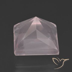 Cuarzo rosa Rosado claro natural de 8.10 ct, Cuadrado, Transparente