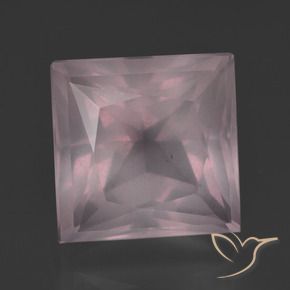 Cuarzo rosa Rosado claro natural de 9.78 ct, Cuadrado, Transparente