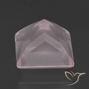 Cuarzo rosa Rosado claro natural de 9.78 ct, Cuadrado, Transparente