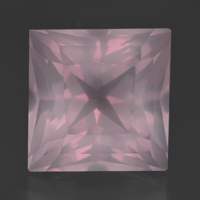 Cuarzo rosa rosa natural de 16,77 ct, cuadrado, transparente