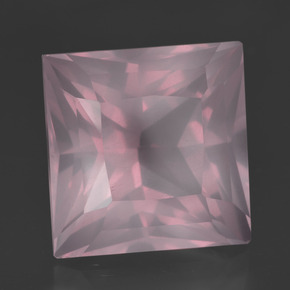 Cuarzo rosa rosa natural de 16,77 ct, cuadrado, transparente