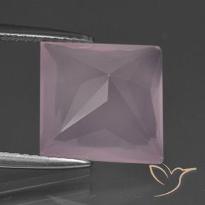Cuarzo rosa Rosado rosa medio natural de 6.94 ct, Cuadrado, Transparente