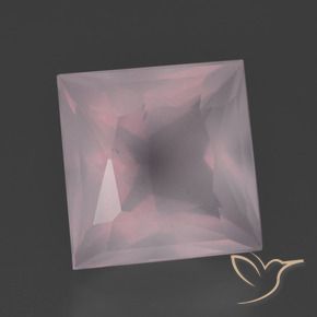 Cuarzo rosa Rosado claro natural de 7.70 ct, Cuadrado, Transparente