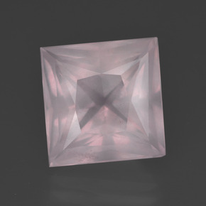 Cuarzo rosa rosa natural de 7,81 ct, cuadrado, transparente