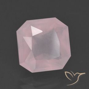 Cuarzo rosa Rosado claro natural de 5.34 ct, Corte Octágono / Esmeralda, Transparente
