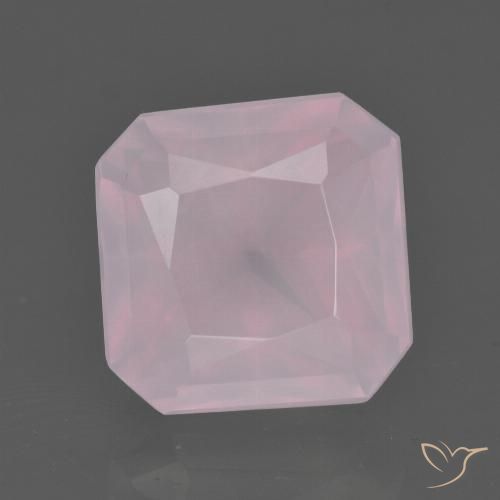 7.36ct Natural Rosado Bubblegum Cuarzo rosa, corte esmeralda, Transparente