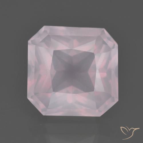 7.44ct Natural Rosado claro Cuarzo rosa, corte esmeralda, Transparente