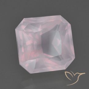 Cuarzo rosa Rosado claro natural de 7.44 ct, Corte Octágono / Esmeralda, Transparente