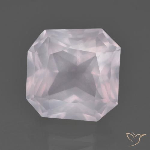 6.14ct Natural Rosado rosa muy claro Cuarzo rosa, corte esmeralda, Transparente