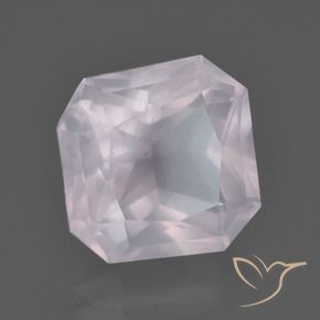 Cuarzo rosa Rosado rosa muy claro natural de 6.14 ct, Corte Octágono / Esmeralda, Transparente