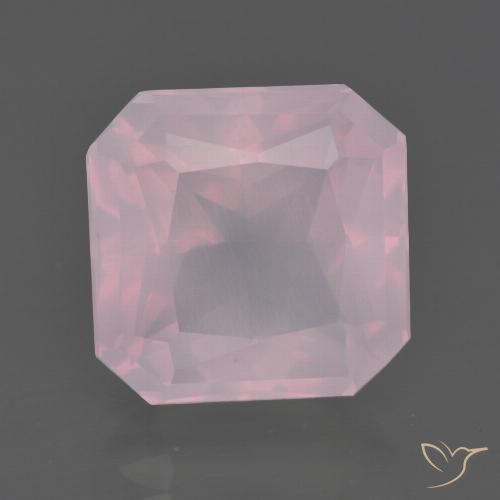 7.29ct Natural Rosado rosa medio Cuarzo rosa, corte esmeralda, Transparente