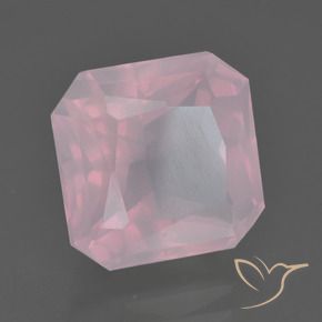 Cuarzo rosa Rosado rosa medio natural de 7.29 ct, Corte Octágono / Esmeralda, Transparente