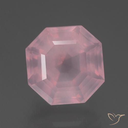 5.57ct Natural Rosado rosa medio Cuarzo rosa, corte esmeralda, Transparente