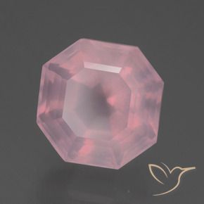 Cuarzo rosa Rosado rosa medio natural de 5.57 ct, Corte Octágono / Esmeralda, Transparente