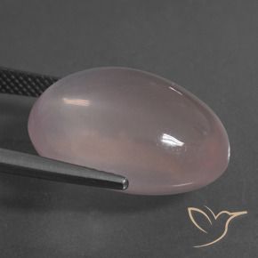 Cuarzo rosa Rosado claro natural de 22.01 ct, Ovalada, Transparente