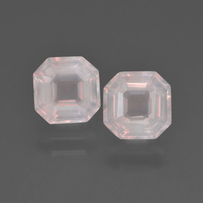 Gemas de cuarzo rosa rosa natural de 3,18 ct, corte esmeralda, transparente