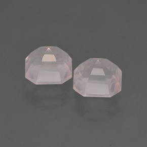 Gemas de cuarzo rosa rosa natural de 3,18 ct, corte esmeralda, transparente