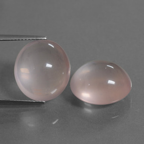 Gemas de Cuarzo Rosa Rosado medio natural de 26.24 ct, Corte Óvalo, Transparente