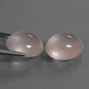 Gemas de Cuarzo Rosa Rosado medio natural de 26.24 ct, Corte Óvalo, Transparente