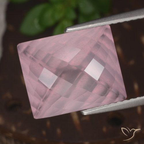Cuarzo rosa rosa natural de 6,23 ct, baguette, transparente