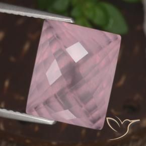 Cuarzo rosa rosa natural de 6,23 ct, baguette, transparente