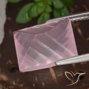 Cuarzo rosa rosa natural de 6,23 ct, baguette, transparente