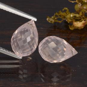 Gemas de cuarzo rosa rosa natural de 6,56 ct, briolette, VS