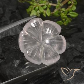 Cuarzo rosa Blanco natural de 9.58 ct, Corte Flor, Transparente