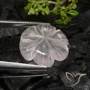 Cuarzo rosa Blanco natural de 9.58 ct, Corte Flor, Transparente