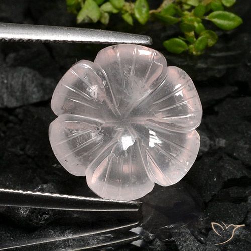 9.02ct Natural Rosado claro Cuarzo rosa, Corte Flor, Transparente