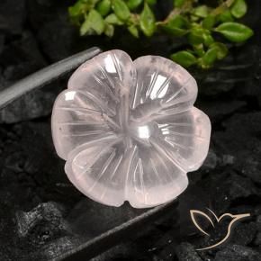 Cuarzo rosa Rosado claro natural de 9.02 ct, Corte Flor, Transparente