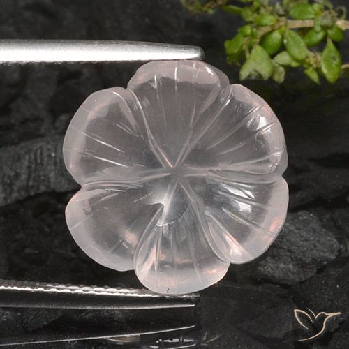 9.52ct Natural Rosado claro Cuarzo rosa, Corte Flor, Transparente