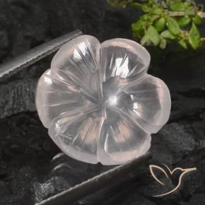 Cuarzo rosa Rosado claro natural de 9.52 ct, Corte Flor, Transparente