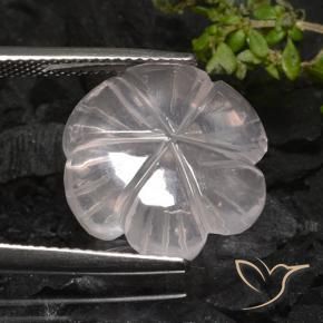 Cuarzo rosa Rosado claro natural de 9.52 ct, Corte Flor, Transparente