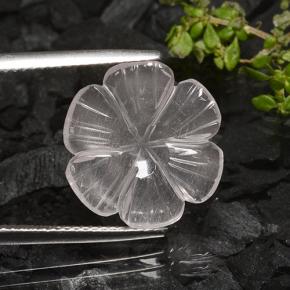 Cuarzo rosa blanco natural de 4,90 ct, corte flor, transparente