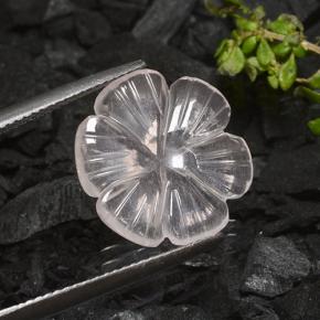 Cuarzo rosa blanco natural de 4,90 ct, corte flor, transparente