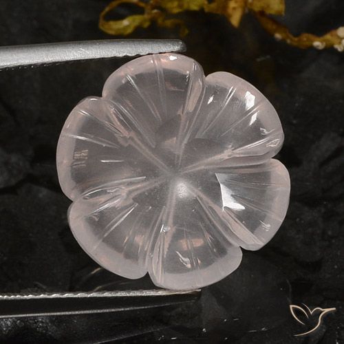 10.56ct Natural Rosado flamingo Cuarzo rosa, Corte Flor, Transparente