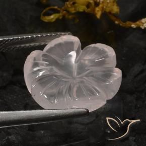 Cuarzo rosa Rosado flamingo natural de 10.56 ct, Corte Flor, Transparente