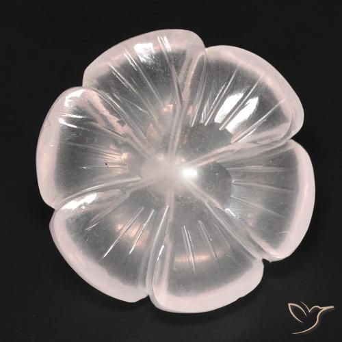 15.54ct Natural Rosado flamingo Cuarzo rosa, Corte Flor, Transparente