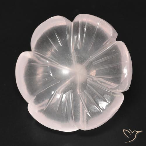 Cuarzo rosa Rosado flamingo natural de 15.54 ct, Corte Flor, Transparente