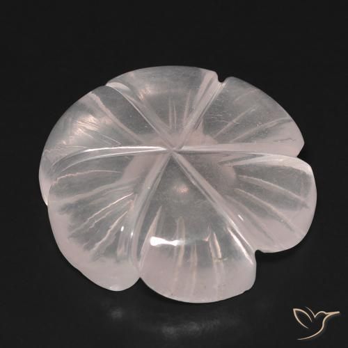 Cuarzo rosa Rosado flamingo natural de 15.54 ct, Corte Flor, Transparente