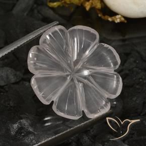 Cuarzo rosa Blanco natural de 10.31 ct, Corte Flor, Transparente