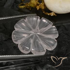 Cuarzo rosa Blanco natural de 10.31 ct, Corte Flor, Transparente