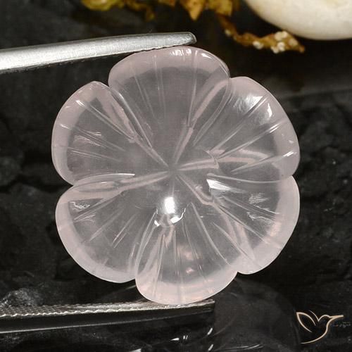 16.68ct Natural Blanco Cuarzo rosa, Corte Flor, Transparente
