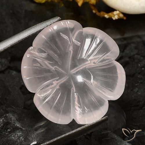 Cuarzo rosa Blanco natural de 16.68 ct, Corte Flor, Transparente