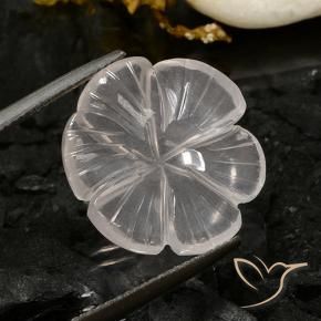 Cuarzo rosa Blanco natural de 9.72 ct, Corte Flor, Transparente