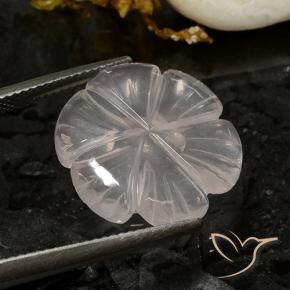 Cuarzo rosa Blanco natural de 9.72 ct, Corte Flor, Transparente