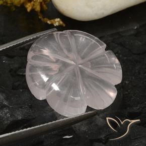 Cuarzo rosa Blanco natural de 17.37 ct, Corte Flor, Transparente