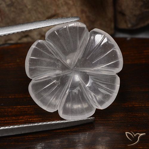 9.90ct Natural Blanco Cuarzo rosa, Corte Flor, Transparente
