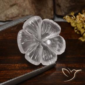 Cuarzo rosa Blanco natural de 6.26 ct, Corte Flor, Transparente